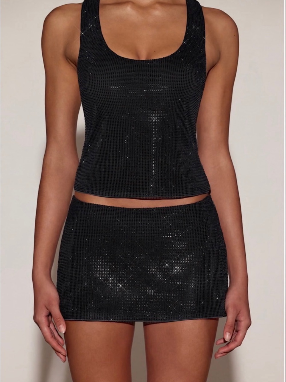 Oh Polly Embellished Mini Skirt Set